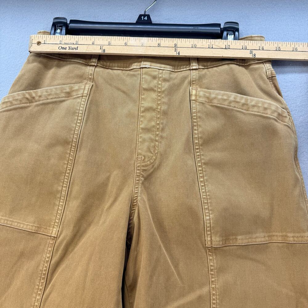 Spanx Pants Women's L Acorn Brown Straight Leg Stretch Patch Pockets Preppy EUC - Picture 10 of 14